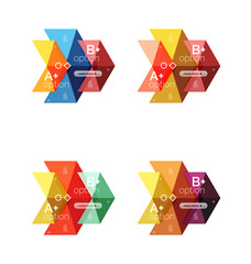 Set of color abstract arrow option infographic templates