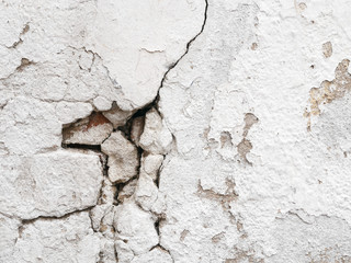 background Destroyed Concrete and crack Brick wall