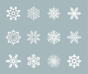 Fototapeta na wymiar set of vector paper snowflakes