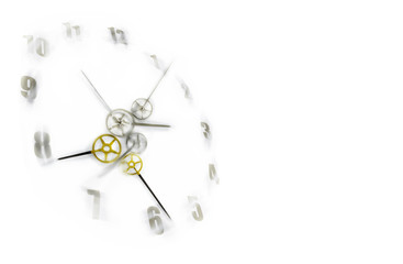 Time is never waiting concept, gear shape clockwise with blurred moving number