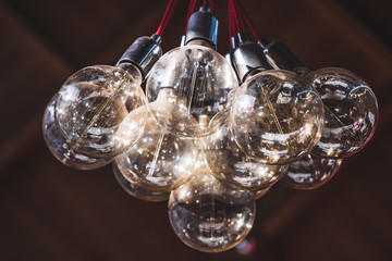 Decorative transparent glass chandelier in tcafe from many spher