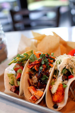 Fresh Taco Trio With Chips And Salsa