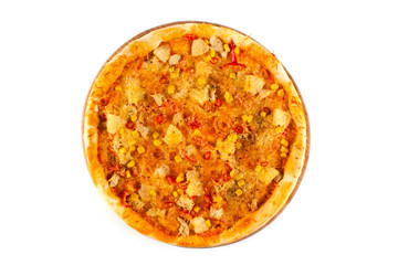 Fresh pizza with cheese 