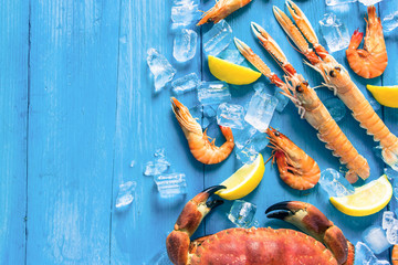 Vibrant sea food background