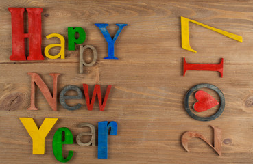 Multicolor inscription Happy New Year