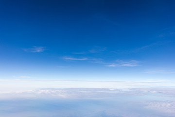 Naklejka na ściany i meble beautiful blue sky and cloud view from airplane.