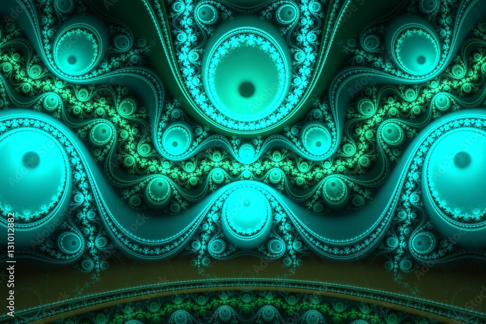 Poster abstract bright multicolored fractal computer generated image