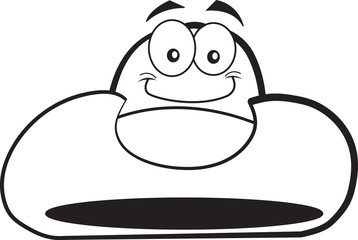 Black and white illustration of a smiling cowboy hat.