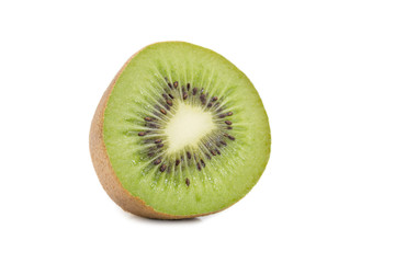 Naklejka na ściany i meble Cut of kiwi fruits isolated on white background.