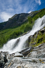 Naklejka na ściany i meble Waterfalls of Geiranger fjord, Norway.