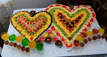 Heart shape fruit arrangement