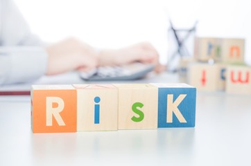 RISK word with colorful blocks