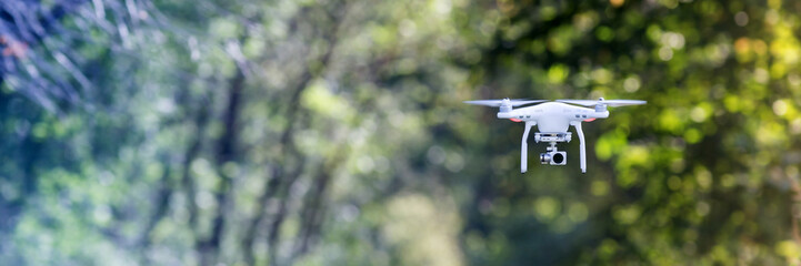Quadcopter drone flying