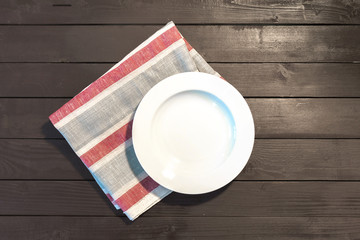 White Plate on a Tablecloth