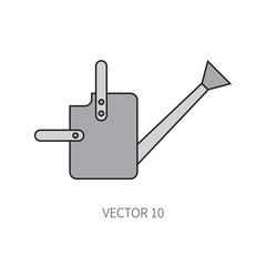 Line flat color vector icon garden tool - garden watering. Cartoon style. Vector illustration and element for your design and wallpaper.