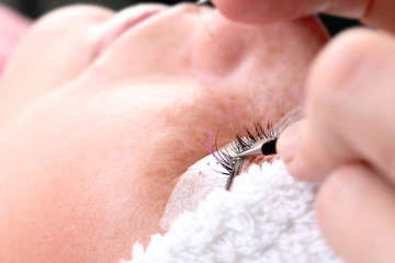 Extension eyelashes, beauty concept