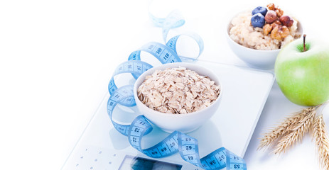 Electronic kitchen scale with healthy food