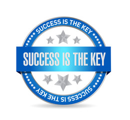 Success is the key seal sign concept