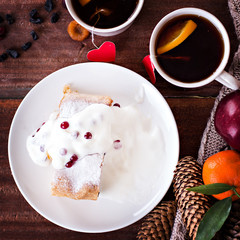 strudel and winter decor