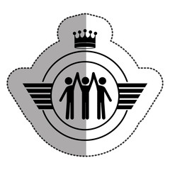 Winner inside label icon. Competition success sport and challenge theme. Isolated design. Vector illustration