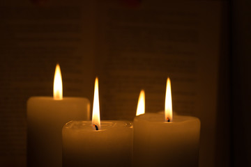 candles with bible