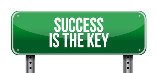 Success is the key road sign concept