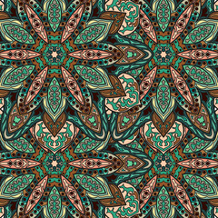 Ornate floral seamless texture, endless pattern with vintage mandala elements. - 131020656
