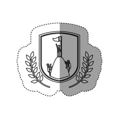 Winner inside label icon. Competition success sport and challenge theme. Isolated design. Vector illustration