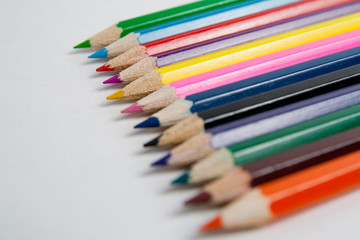 Photo of planed colored pencils