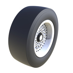 Automotive wheel isolated on white. 3D render