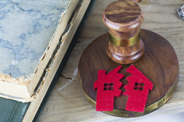 Divide House and Divorce Concept