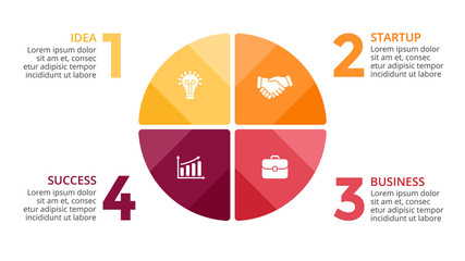 Vector circle arrows infographic, cycle diagram, graph, presentation chart. Business concept with 4 options, parts, steps, processes.
