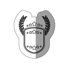 label with star and wreath icon. Banner product decoration and emblem theme. Isolated design. Vector illustration