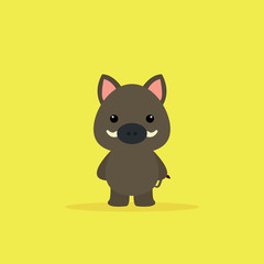 Cute Cartoon wild boar