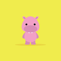 Fototapeta premium Cute Cartoon hippo