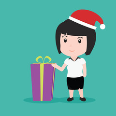 Business People New Year, Christmas Holiday, vector