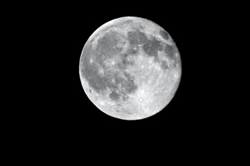 Closeup of Full Moon from Northern Hemisphere