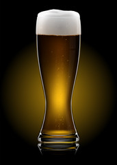 Beer glass on dark background. EPS10