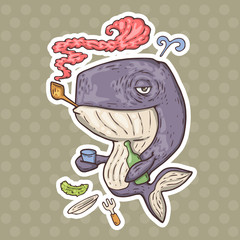 cartoon whale alcoholic