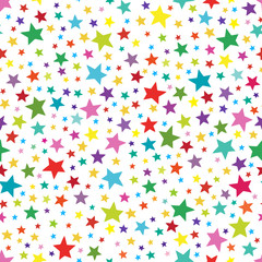Fototapeta na wymiar Seamless simple pattern with colorful stars. Seamless pattern