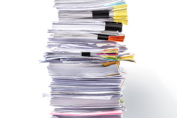 Stack of Documents isolated on white background