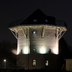Alte ehem. Ritterhuder Windmühle bei Nacht, heute ohne Flügel