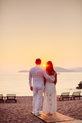 Fototapeta premium lovely couple relax at luxury resort