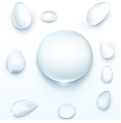 Set of icons realistic droplets