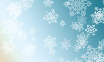 Fototapeta na wymiar Background with snowflakes bokeh effect