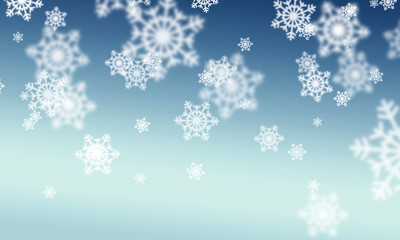 Background with snowflakes bokeh effect