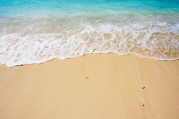 Fototapeta na wymiar Wave on golden beach