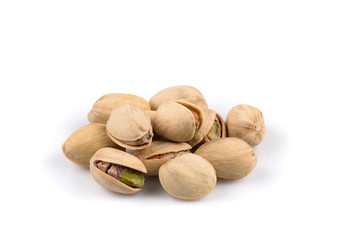 Heap of salted pistachio nuts