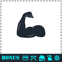 Strong flex arm icon flat