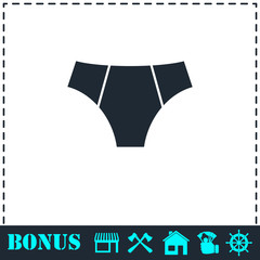 Male underpants icon flat